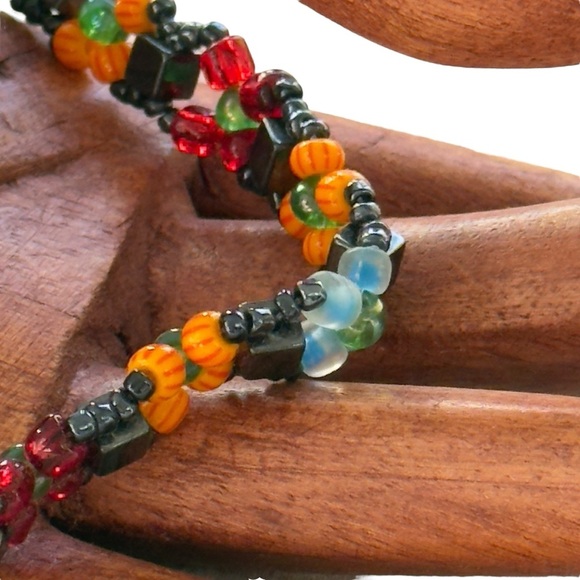 Boho Handcrafted Style Multicolour Beaded Anklet - Picture 3 of 8